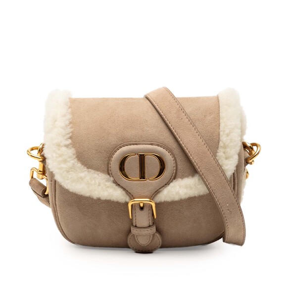 Dior Handbags - Pre-Loved Dior Small Suede Shearling Bobby Crossbody